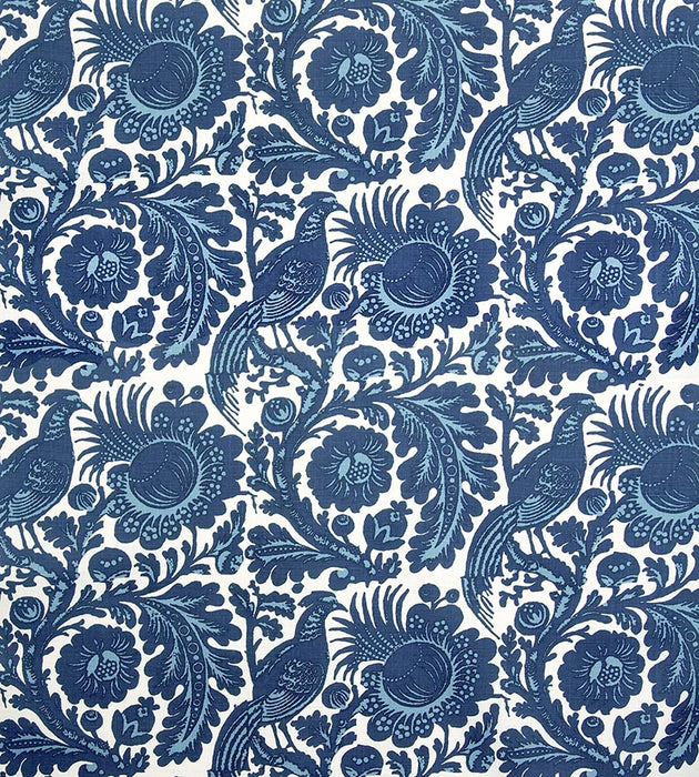 Scalamandre Resist Print Light & Dark Blue On White Fabric SC6218M0001