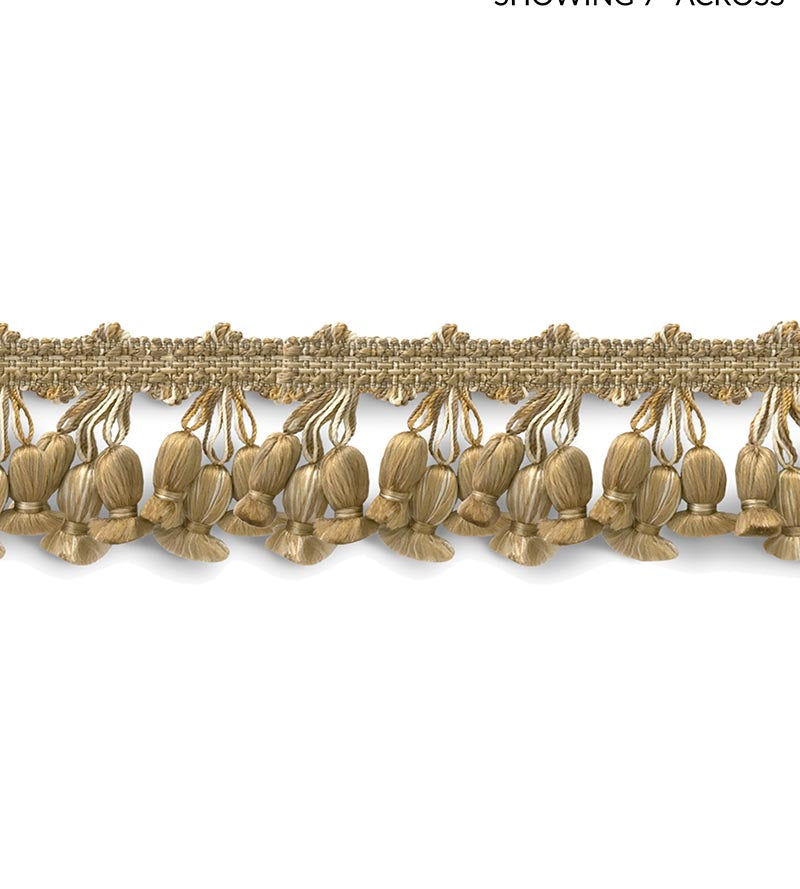 Scalamandre Newport Tassel Fringe White, Fawn, Taupe Trim Sample SCFT11030001