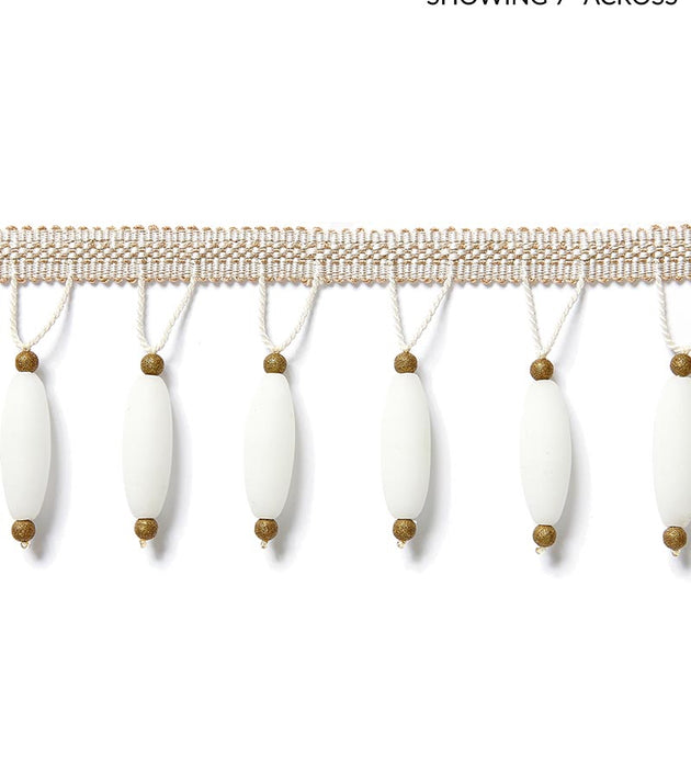 Scalamandre Vionnet Beaded Fringe Alabaster Trim SCFX15010001