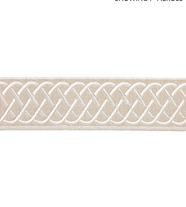 Scalamandre Helix Embroidered Tape Linen Trim Sample SCT32840001