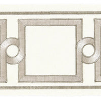Scalamandre Square Link Embroidered Tape Platinum Trim SCT32870001