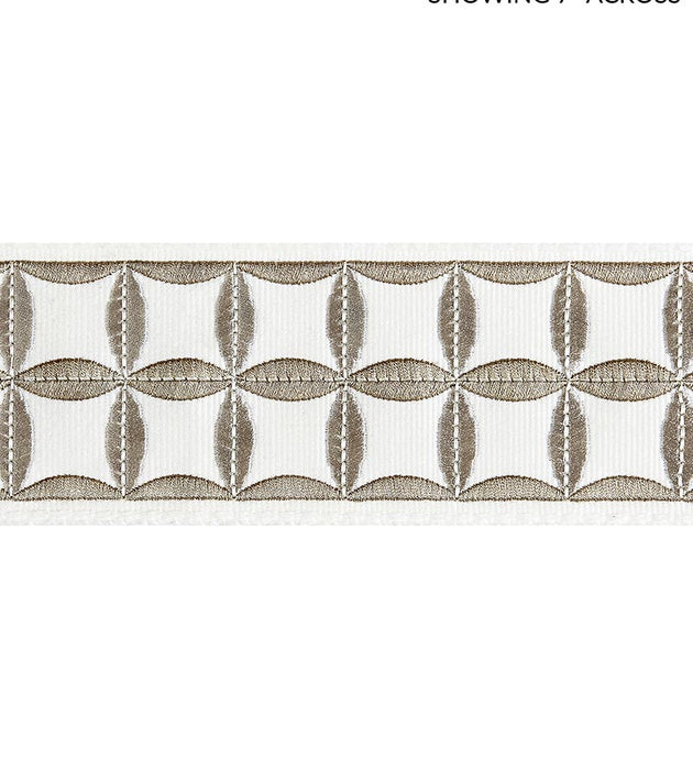 Scalamandre Fiori Embroidered Tape Platinum Trim SCT32880001