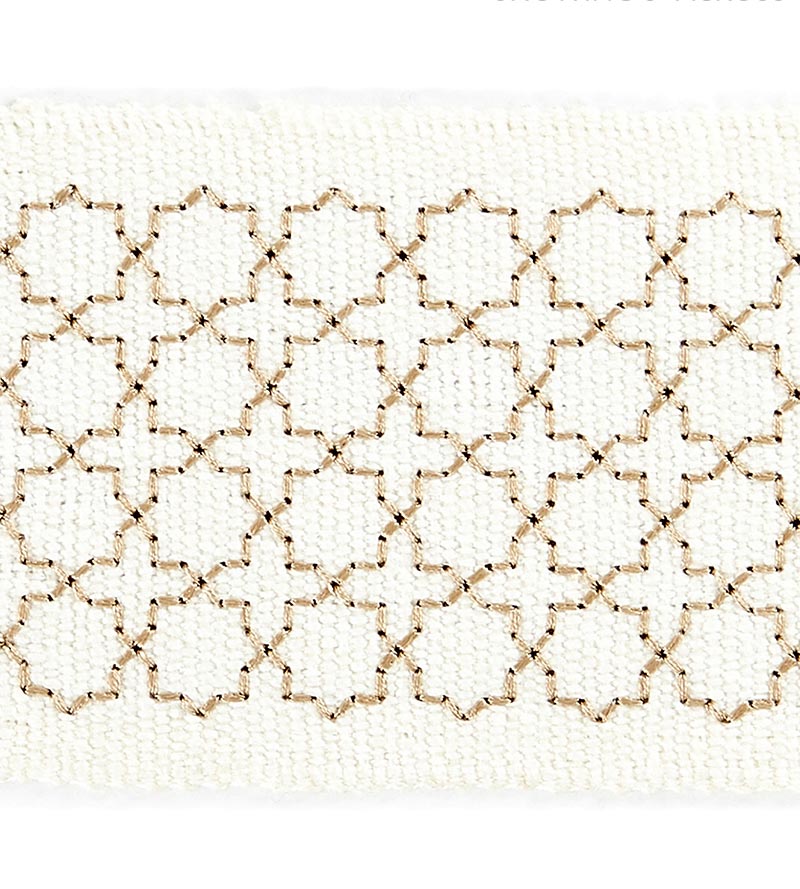 Scalamandre Seville Embroidered Tape Ivory Trim SCT32890001