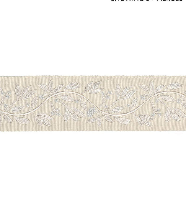 Scalamandre Laurel Embroidered Tape Vellum Trim Sample SCT32920001