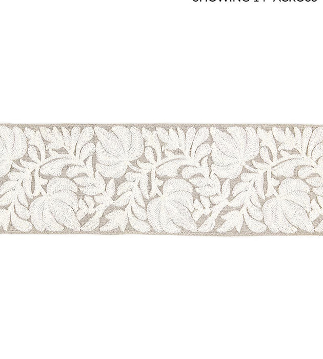 Scalamandre Coventry Embroidered Tape Flax Trim Sample SCT32960001