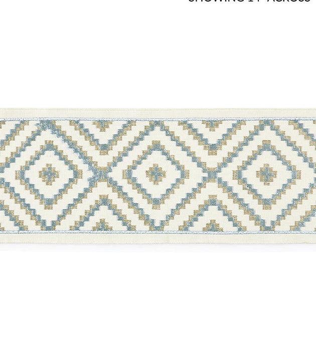 Scalamandre Medina Embroidered Tape Mineral Trim Sample SCT33060001