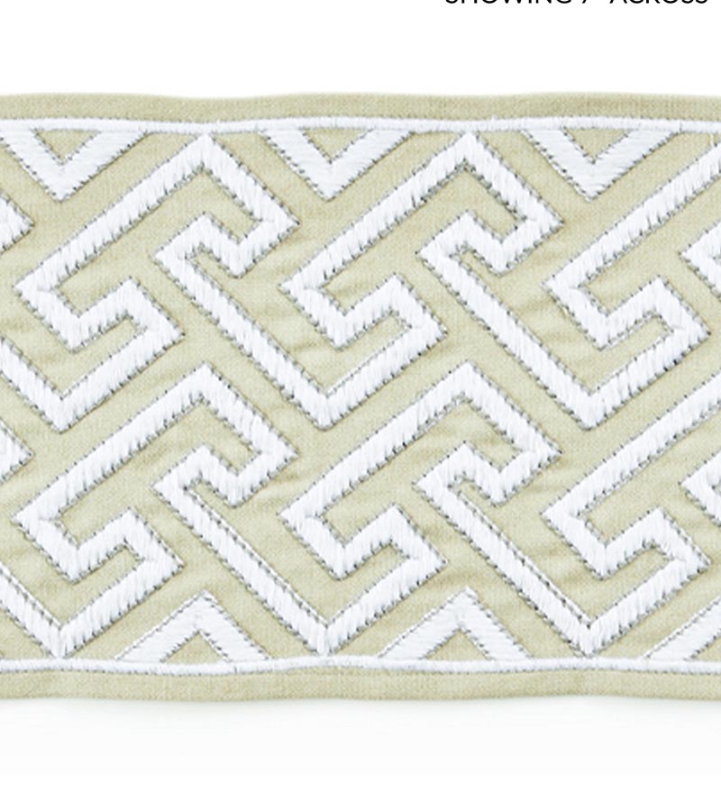 Scalamandre Labyrinth Embroidered Tape Sand Trim Sample SCT33190001