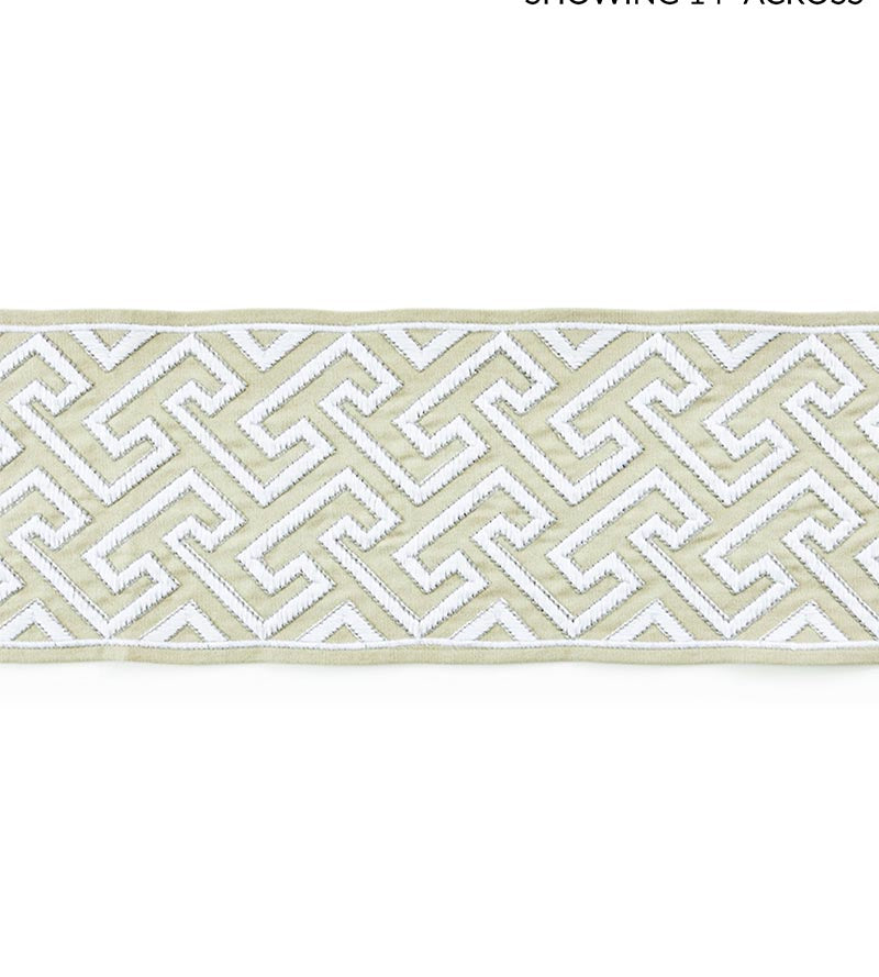Scalamandre Labyrinth Embroidered Tape Sand Trim Sample SCT33190001
