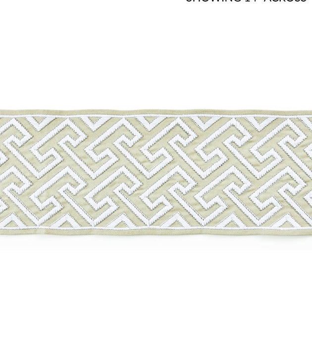 Scalamandre Labyrinth Embroidered Tape Sand Trim Sample SCT33190001