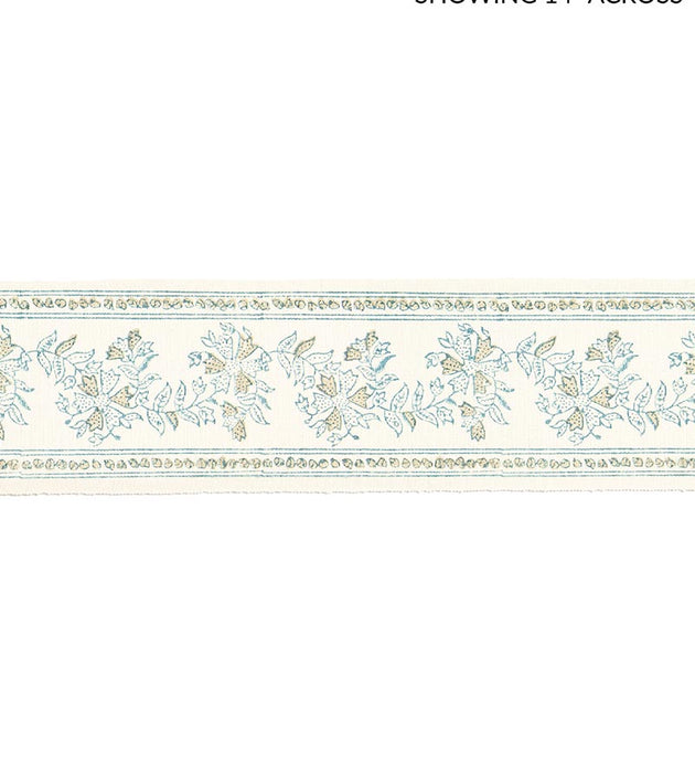 Scalamandre Citra Block Print Tape Misty Island Trim Sample SCT33270001
