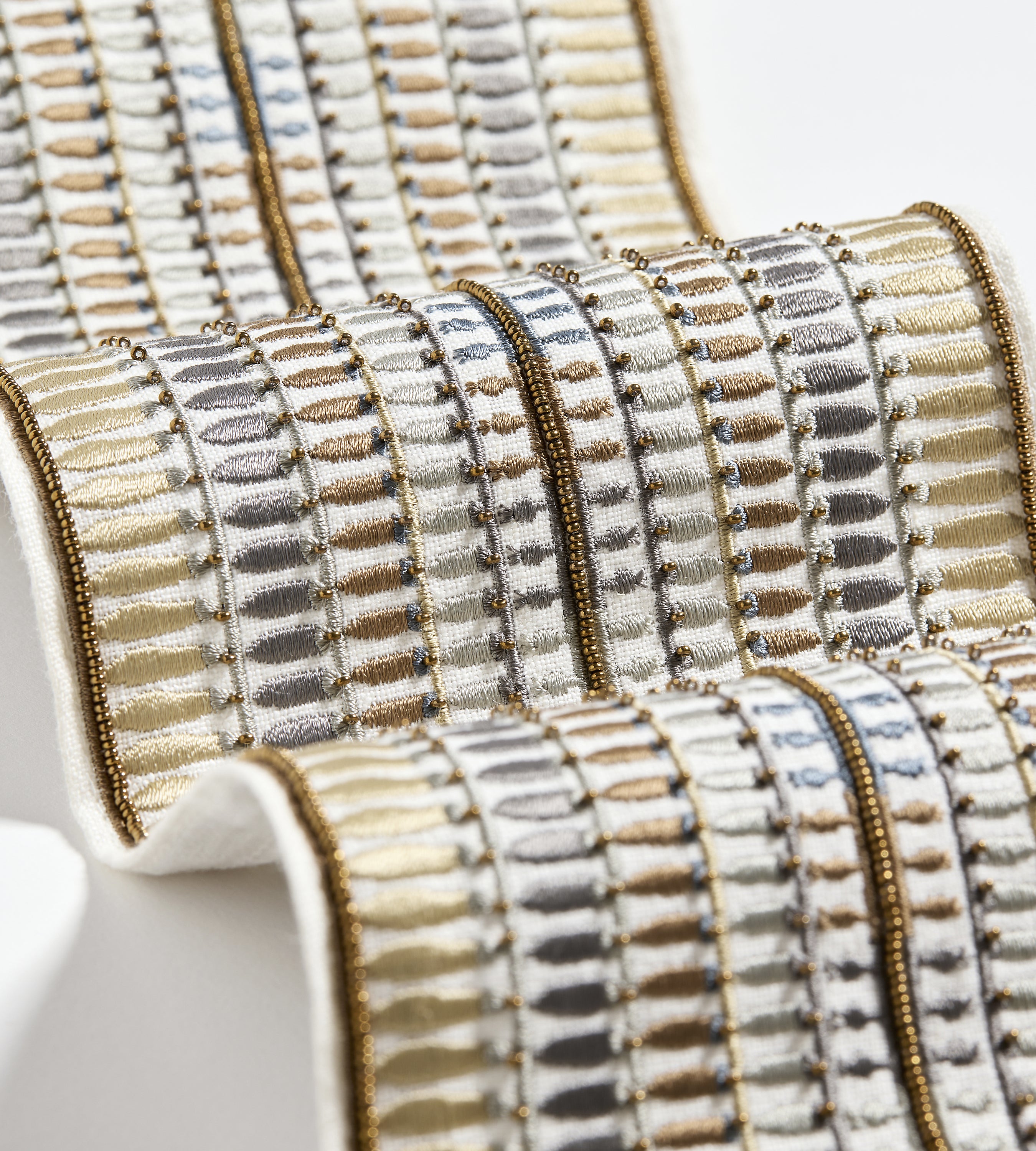 Scalamandre Amarna Embellished Tape Desert Trimming Sample SCT33360001