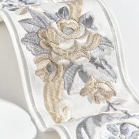 Scalamandre Reine Embroidered Tape Platinum Trim SCT33420001