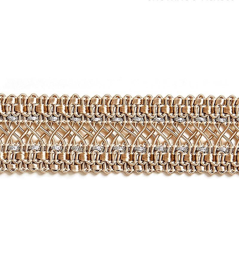 Scalamandre Selena Gimp Braid Flax & Silver Trim SCV12400001