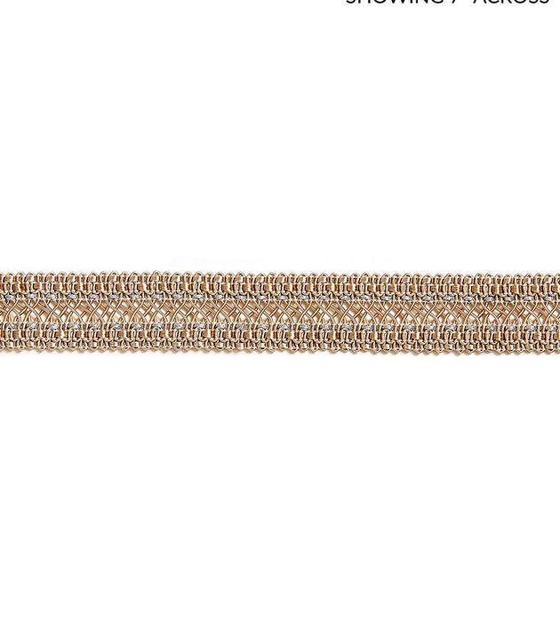 Scalamandre Selena Gimp Braid Flax & Silver Trim Sample SCV12400001