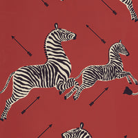 Scalamandre Zebras - Wallpaper - Trimmed Masai Red Wallpaper SCWP81388D0001