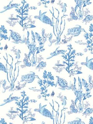 Scalamandre Garparilla | Removable Azure Wallpaper Sample SCWP88209PS0001