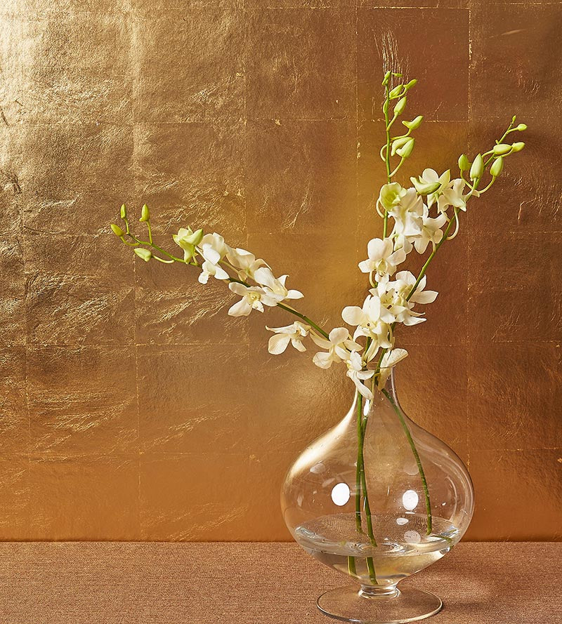 Scalamandre Gold Leaf Gold Metal Wallpaper SCWP883340001