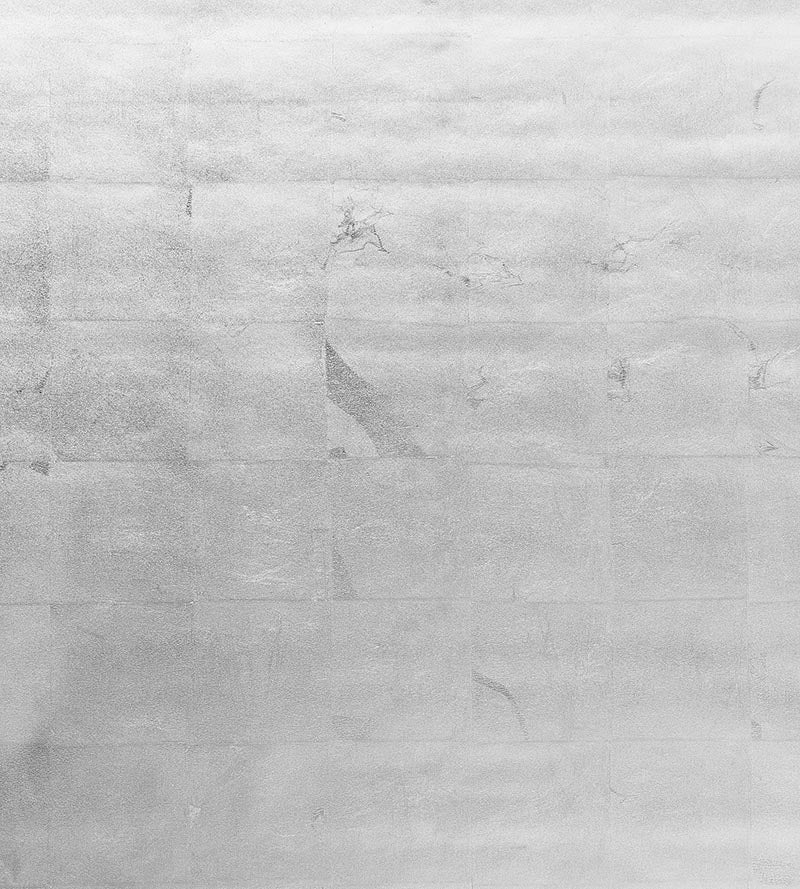 Scalamandre Silver Leaf Silver Metal Wallpaper Sample SCWP883350001