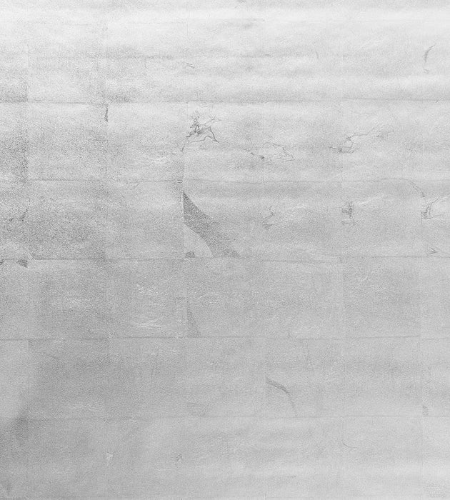Scalamandre Silver Leaf Silver Metal Wallpaper Sample SCWP883350001