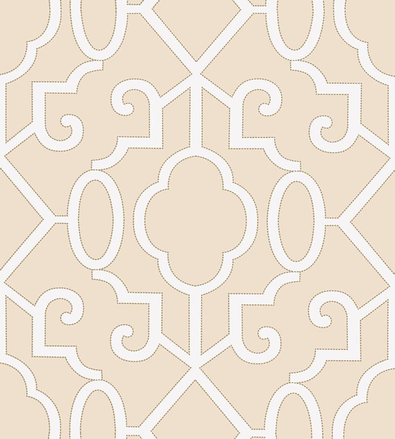 Scalamandre Ming Fretwork WP Alabaster Wallpaper Sample SCWP883560001