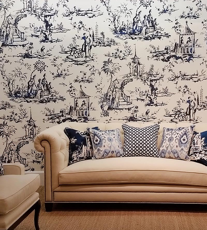 Scalamandre Summer Palace Porcelain Wallpaper Sample SCWP883570001