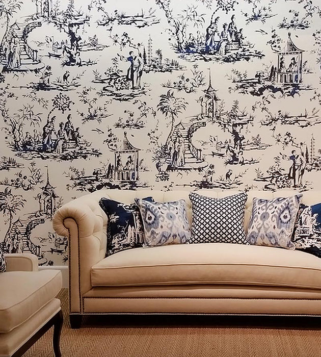 Scalamandre Summer Palace Porcelain Wallpaper Sample SCWP883570001