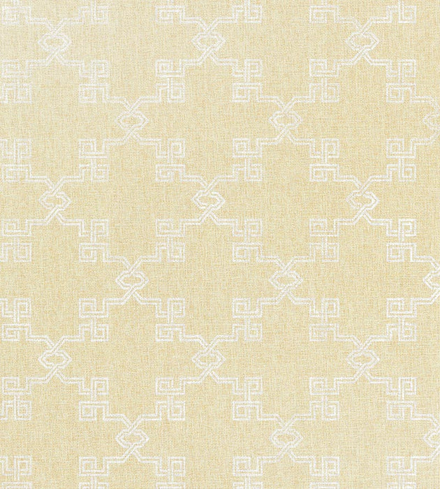 Scalamandre Suzhou Lattice Raffia Weave Straw Wallpaper Sample SCWP883740001