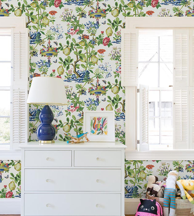 Scalamandre Shantung Garden - Removable Bloom Wallpaper SCWP88377PS0001