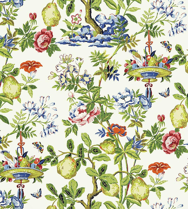 Scalamandre Shantung Garden Bloom Wallpaper Sample SCWP883770001