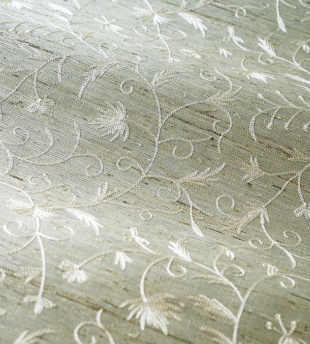 Scalamandre Olivia Embroidered Grasscloth Winter Wheat Wallpaper Sample SCWP883840001