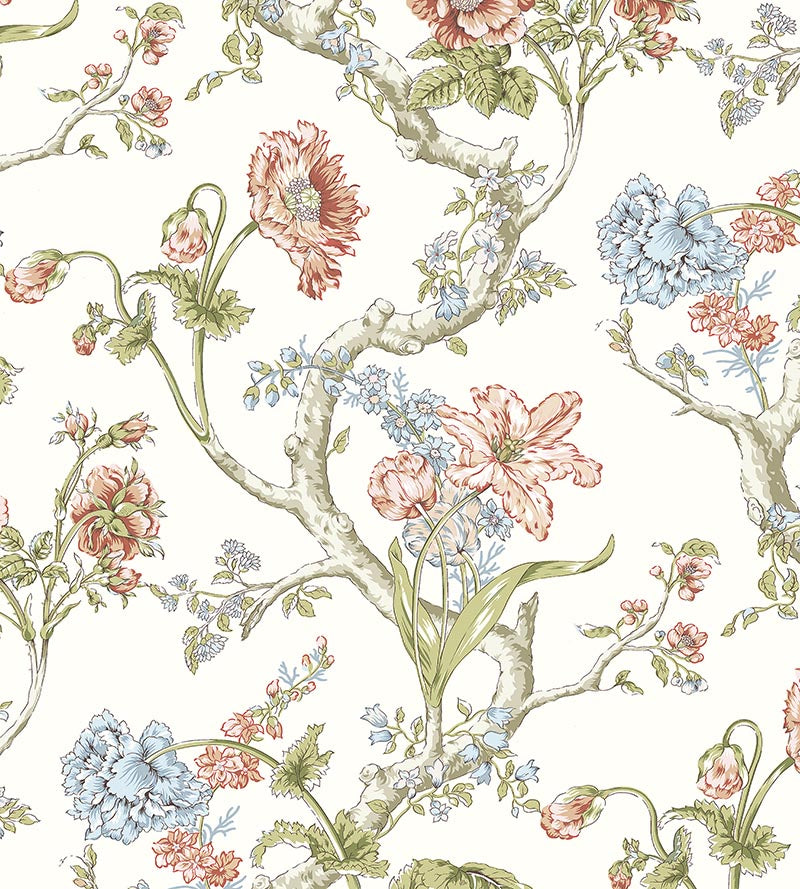 Scalamandre Andrew Jackson Floral Countryside Wallpaper SCWP884320001