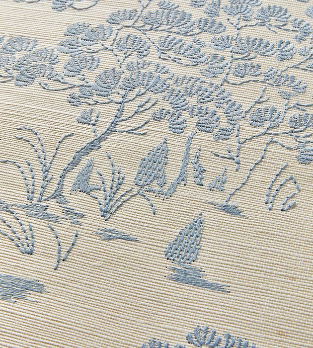 Scalamandre Katsura Embroidered Toile Sky Wallpaper SCWP884450001
