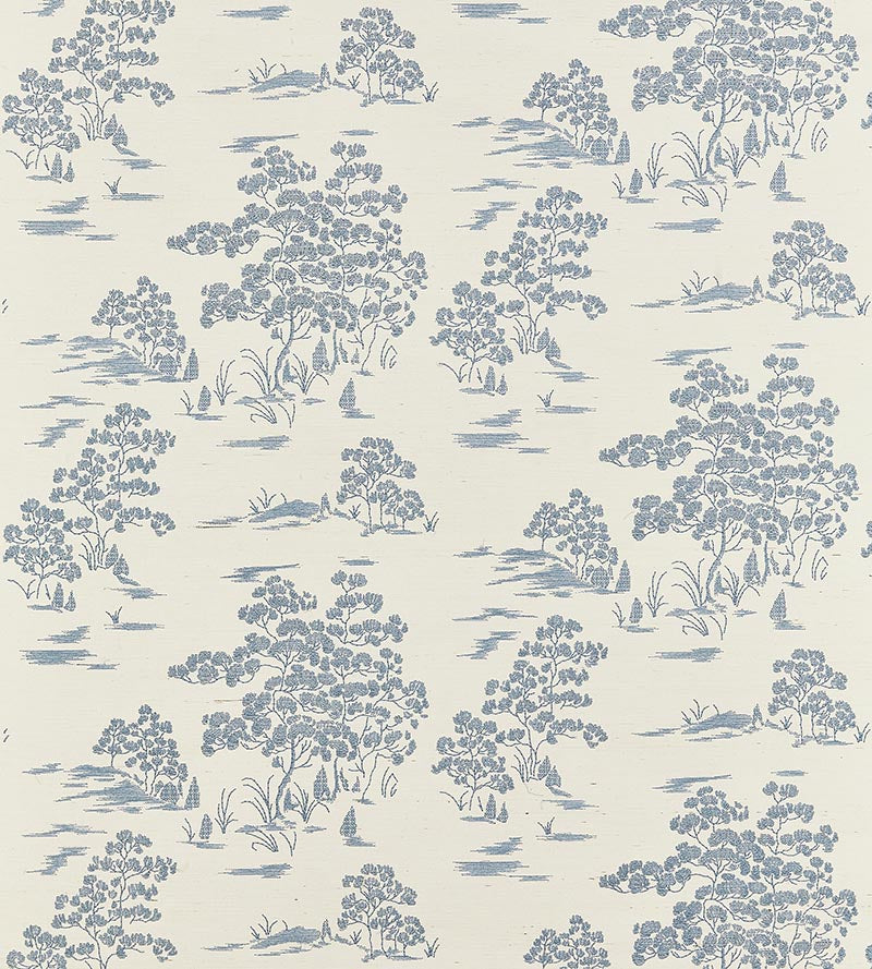 Scalamandre Katsura Embroidered Toile Sky Wallpaper SCWP884450001