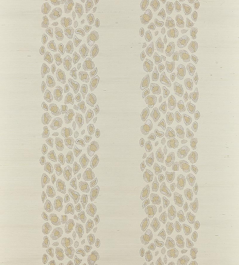 Scalamandre Catwalk Embellished Grasscloth Pearl Wallpaper SCWP884460001