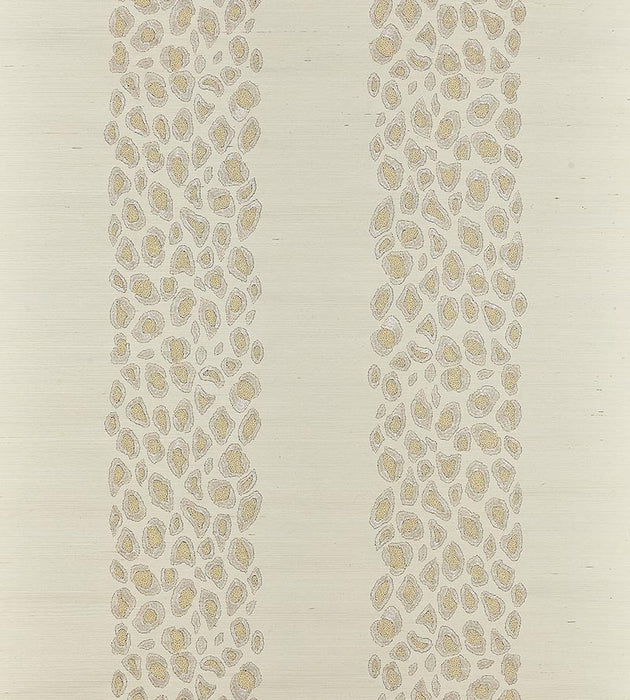 Scalamandre Catwalk Embellished Grasscloth Pearl Wallpaper Sample SCWP884460001