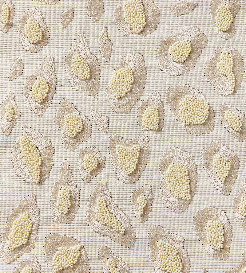 Scalamandre Catwalk Embellished Grasscloth Pearl Wallpaper SCWP884460001