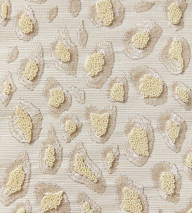 Scalamandre Catwalk Embellished Grasscloth Pearl Wallpaper Sample SCWP884460001