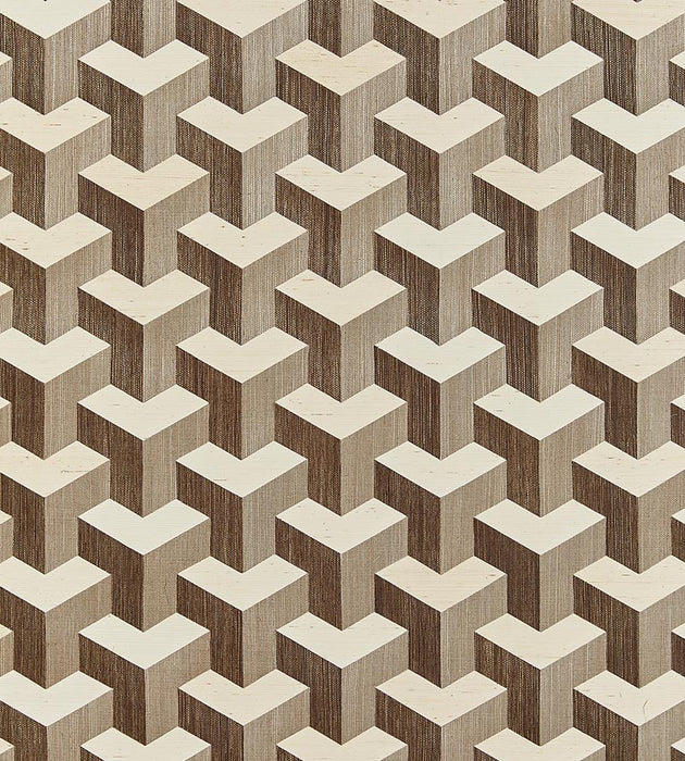 Scalamandre Forte - Sisal Coffee & Cream Wallpaper Sample SCWP884790001