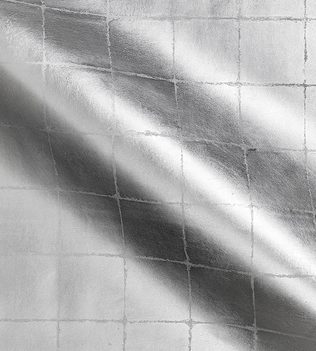 Scalamandre Silver Square Silver Wallpaper Sample SCWP885100001