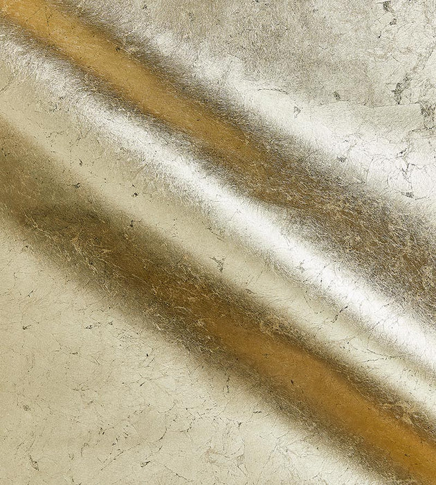 Scalamandre Pyrite Brushed Gold Wallpaper Sample SCWP885180001