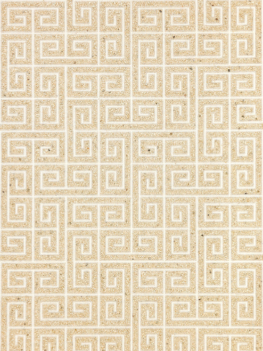 Scalamandre Fret Mosaic Grasscloth Sand Wallpaper Sample SCWP885570001