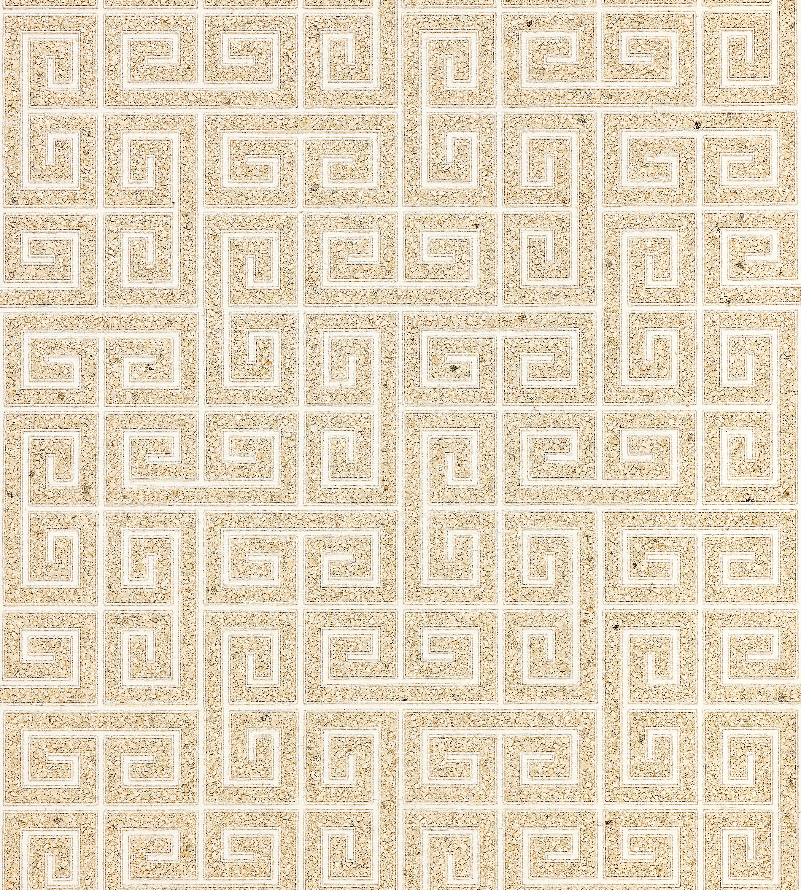 Scalamandre Fret Mosaic Grasscloth Sand Wallcovering Sample SCWP885570001