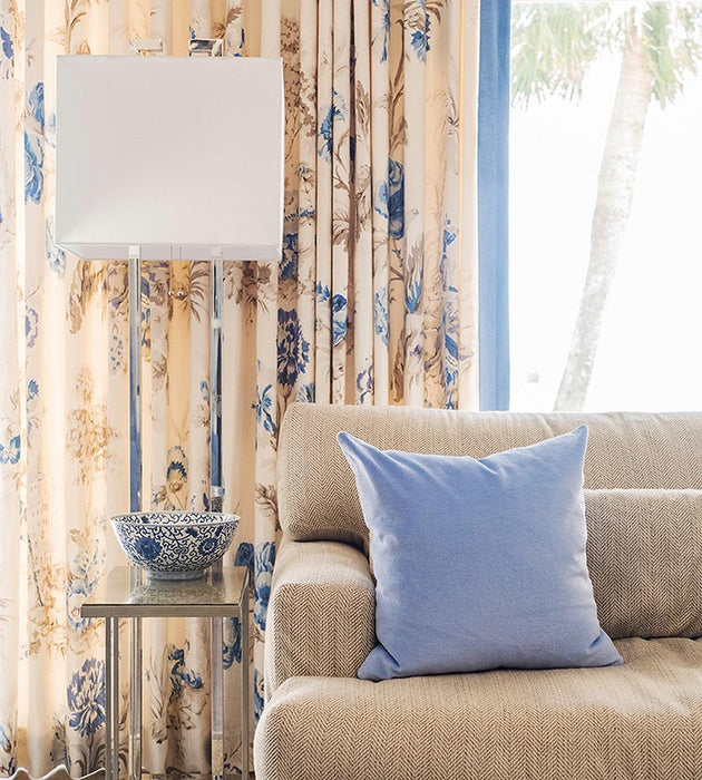 Scalamandre Somerset Linen Print Porcelain Fabric SC165840002