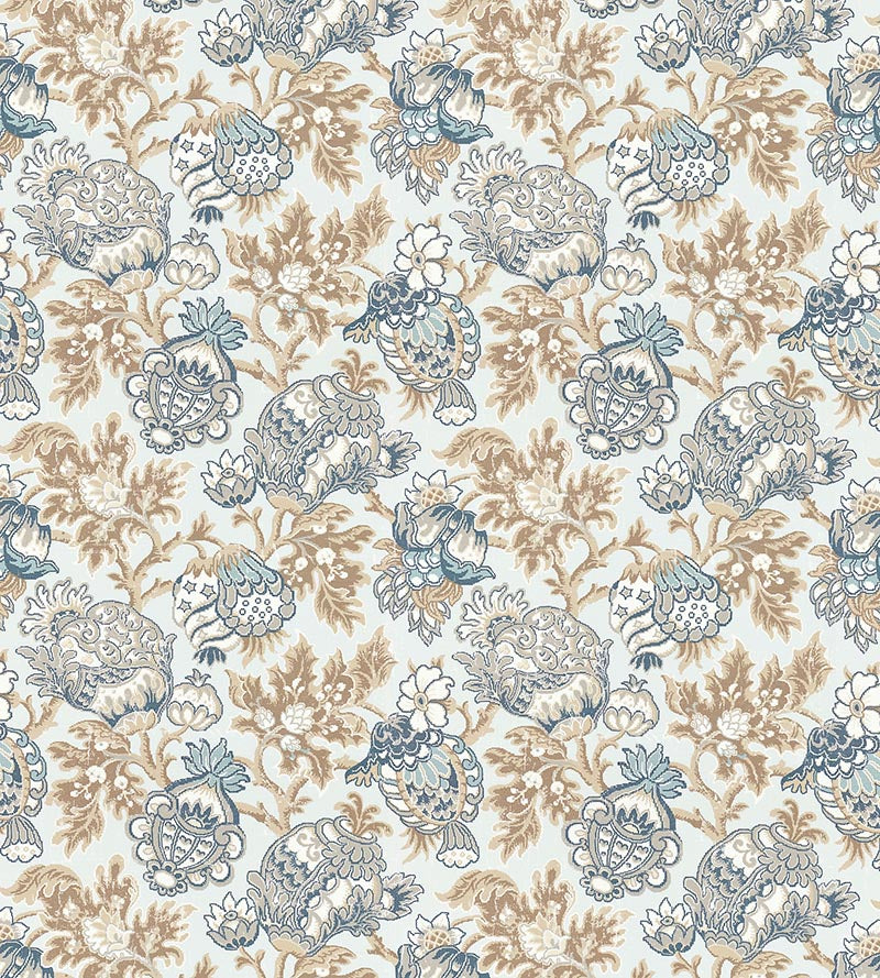 Scalamandre Canterbury Linen Print Sky Fabric SC165930002
