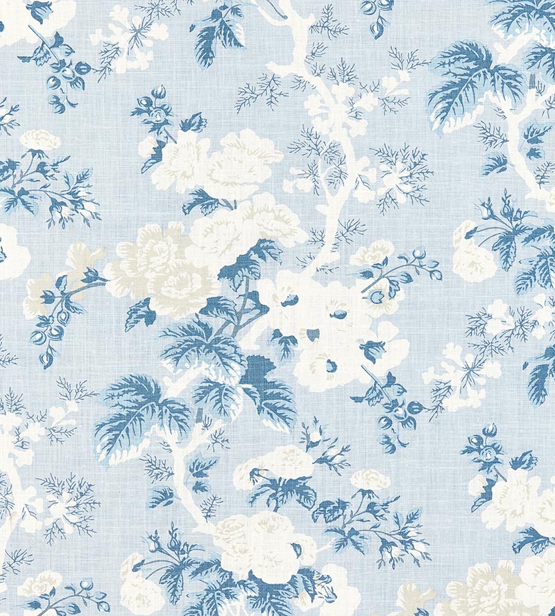 Scalamandre Ascot Linen Print Sky Fabric SC166020002