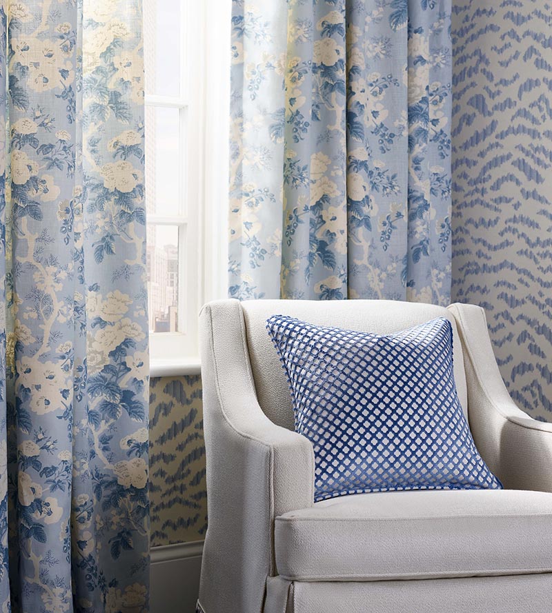 Scalamandre Ascot Linen Print Sky Fabric SC166020002