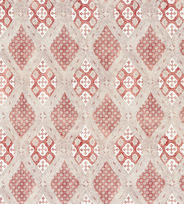 Scalamandre Farrah Print Coral Spice Fabric Sample SC166260002