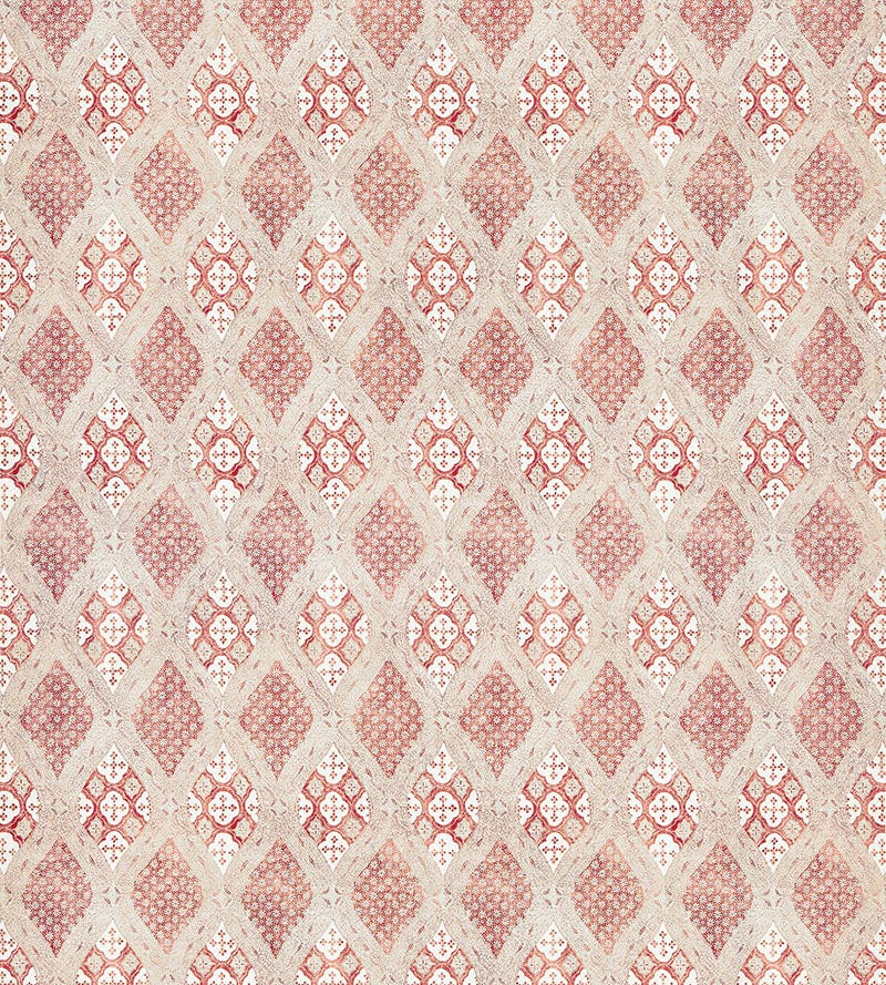 Scalamandre Farrah Print Coral Spice Fabric Sample SC166260002