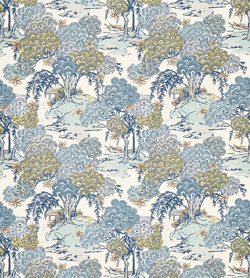 Scalamandre Sea Of Trees Print Blue Ridge Fabric SC166270002