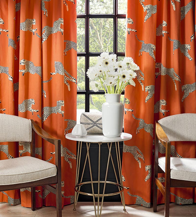 Scalamandre Leaping Cheetah Cotton Print Clementine Fabric SC166340002